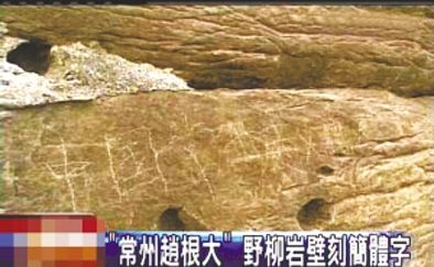 “常州趙根大” 2009年3月27日，臺灣北海岸野柳地質公園巖壁上被刻下“中國常州趙根大”字樣。臺灣媒體將此事報道后，趙根大公開道歉。