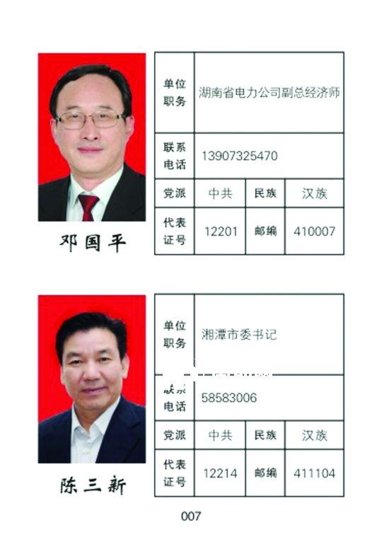 湘潭市人大常委會(huì)官網(wǎng)公開(kāi)的湖南省委書(shū)記徐守盛和湘潭市委書(shū)記陳三新的信息。兩人均為湘潭選出的湖南省人大代表，陳三新同時(shí)是湘潭市人大代表。</p><p>