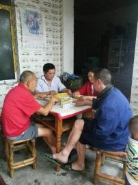 掃水掃不及，胥家鎮(zhèn)柏河村的居民干脆打起了麻將。