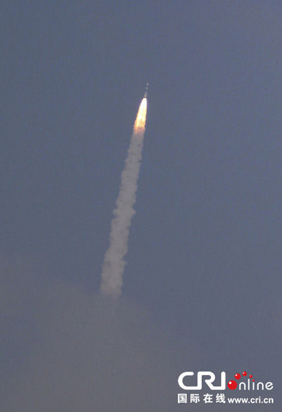 11月5日，在印度斯里赫里戈達(dá)島，極地衛(wèi)星運(yùn)載火箭（PSLV-C25）攜帶印度首枚火星探測器“曼加里