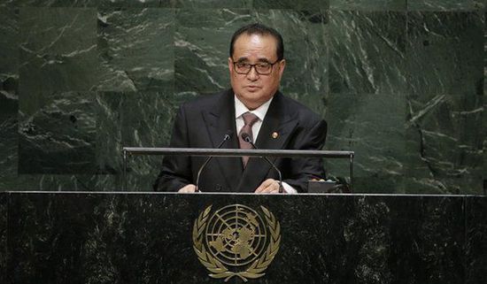 9月27日，朝鮮外相李洙墉在聯(lián)大發(fā)表講話。