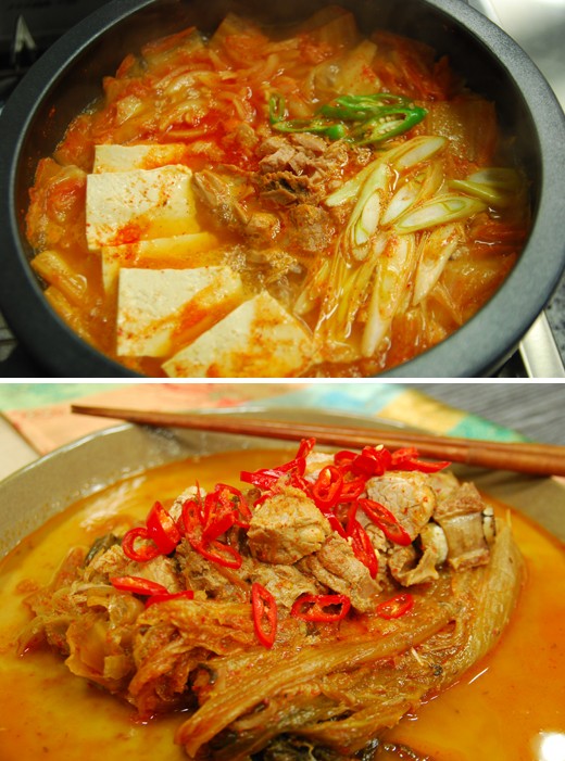 　　上圖為金槍魚泡菜湯,下圖為泡菜雜燴湯。
