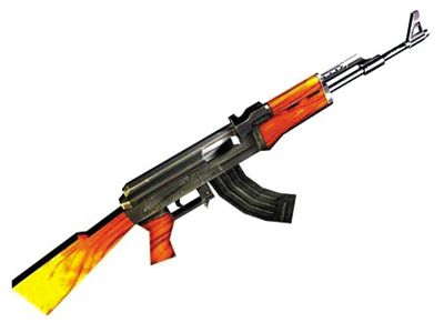 AK47步槍：哈馬斯大量仿制，是武裝分子主要武器。