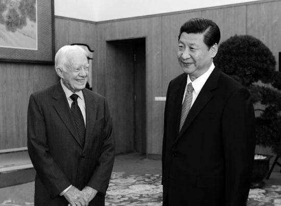 2012年12月13日，中共中央總書記習(xí)近平在中南海會(huì)見美國(guó)前總統(tǒng)卡特
