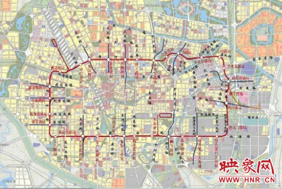 鄭州地鐵5號線線路圖。