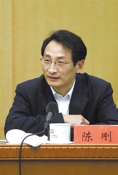 昨日，北京市人大代表、北京市副市長陳剛參與豐臺團小組討論。 新京報記者 浦峰 攝