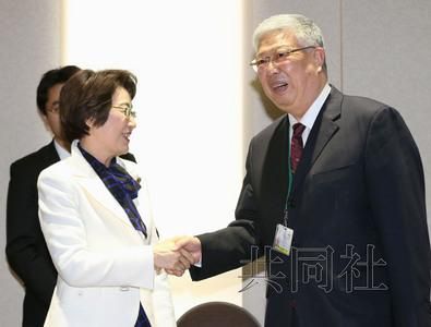 3月15日下午，日本防災(zāi)擔(dān)當(dāng)相山谷惠理子與中國民政部長李立國（右）會談。